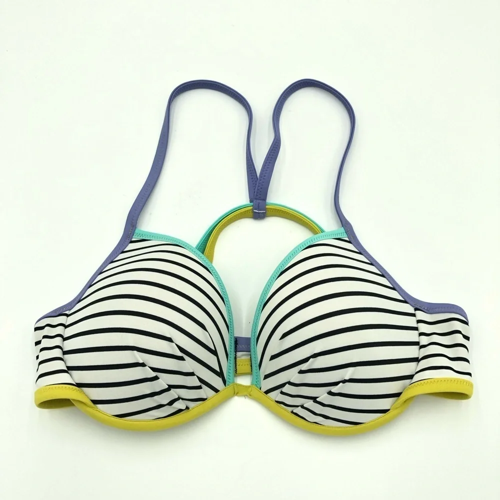 Victoria’s Secret Striped Push Up Racer Back Bikini Set Size 34D/M